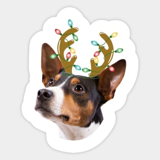 Rat Terrier Reindeer Christmas Dog Sticker